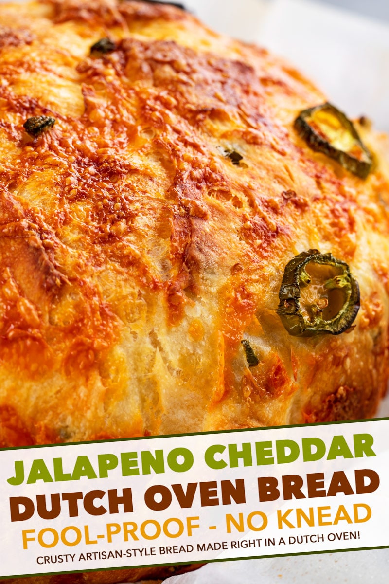 Jalapeno Cheddar Dutch Oven Bread (no knead!) The Chunky Chef