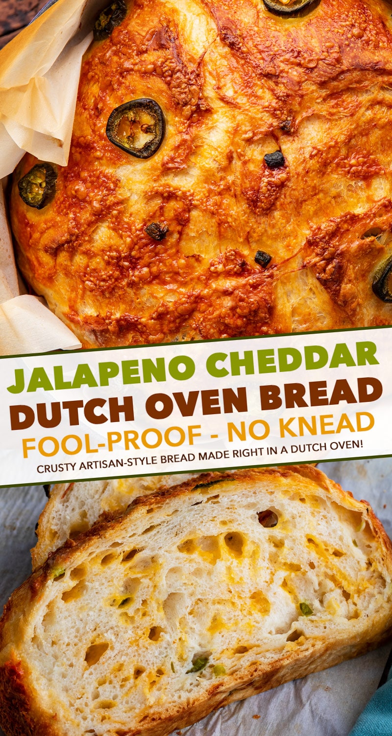 Jalapeno Cheddar Dutch Oven Bread (no knead!) The Chunky Chef