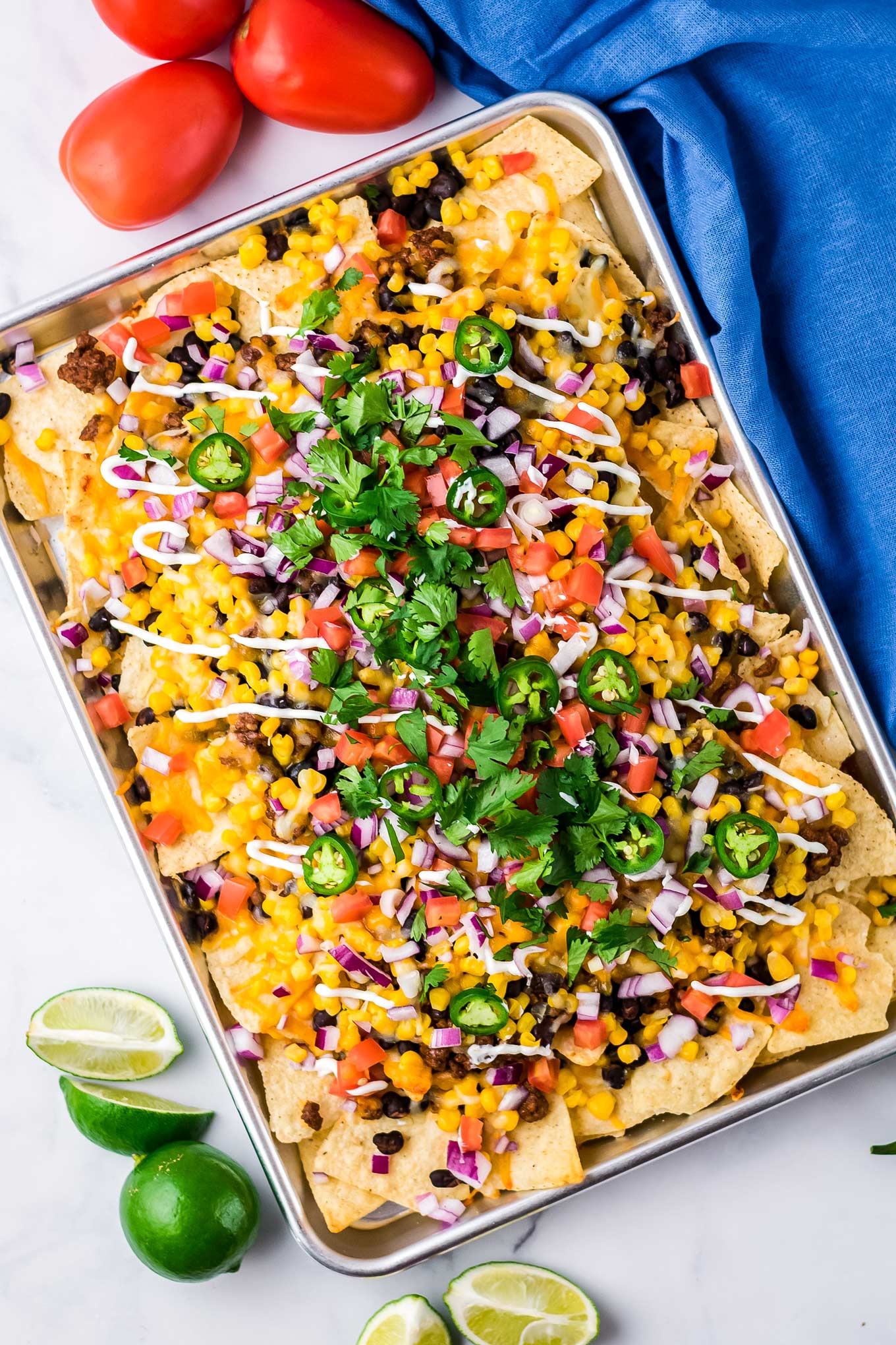 Loaded Sheet Pan Beef Nachos - The Chunky Chef