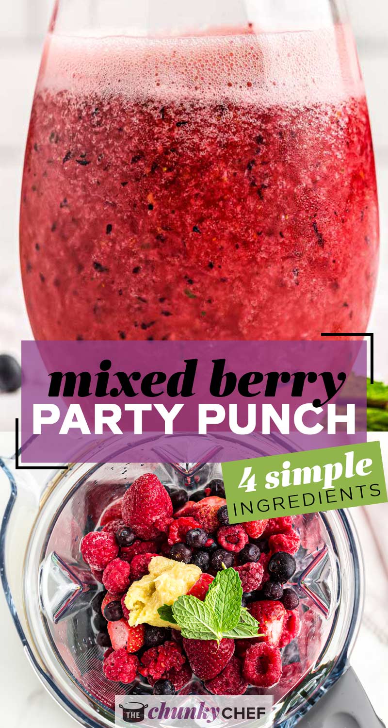 Mixed Berry Fruit Punch (great for parties) - The Chunky Chef