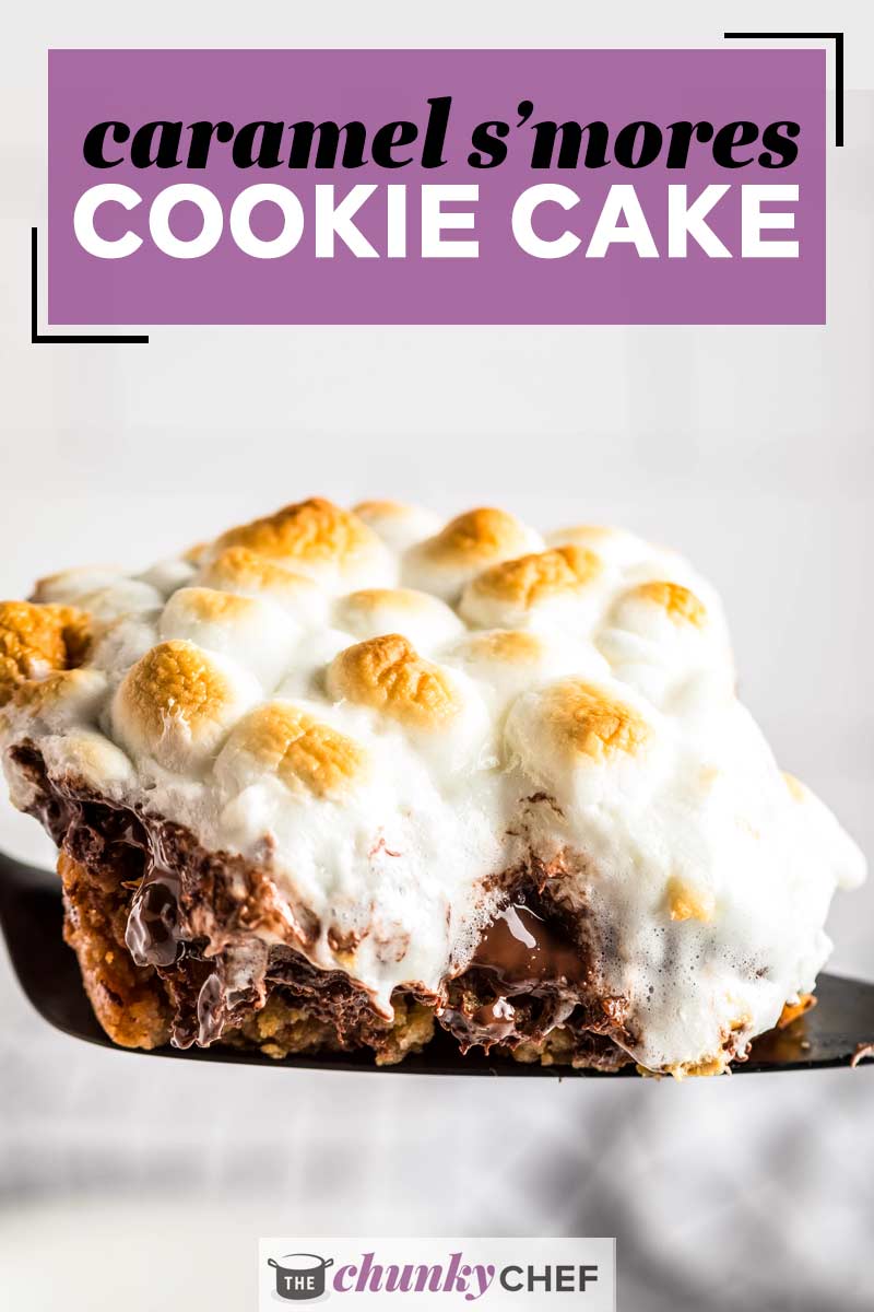 Caramel S'mores Cookie Cake (easy dessert!) - The Chunky Chef