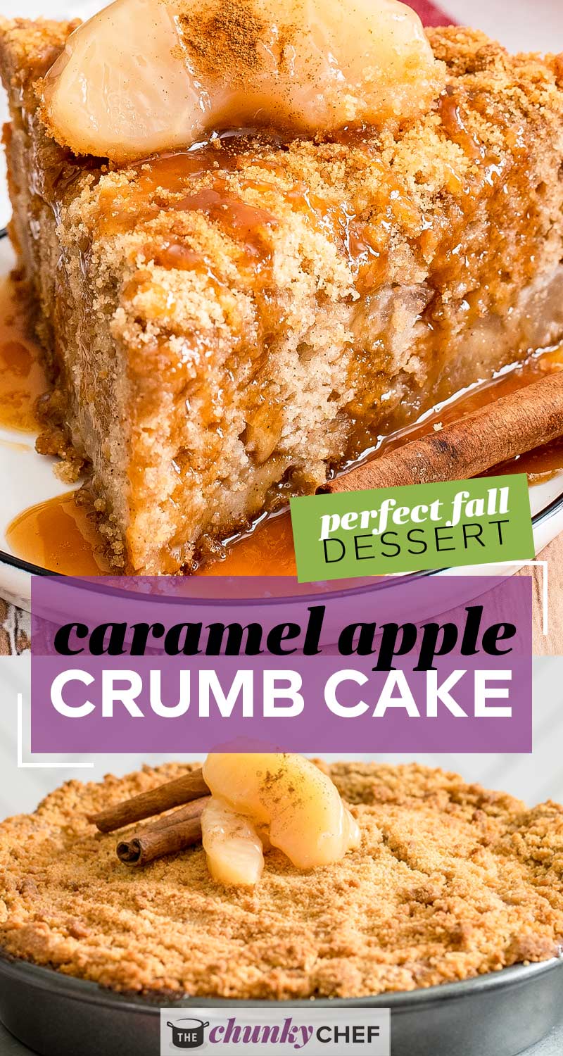 Caramel Apple Cake (crumb topped) - The Chunky Chef