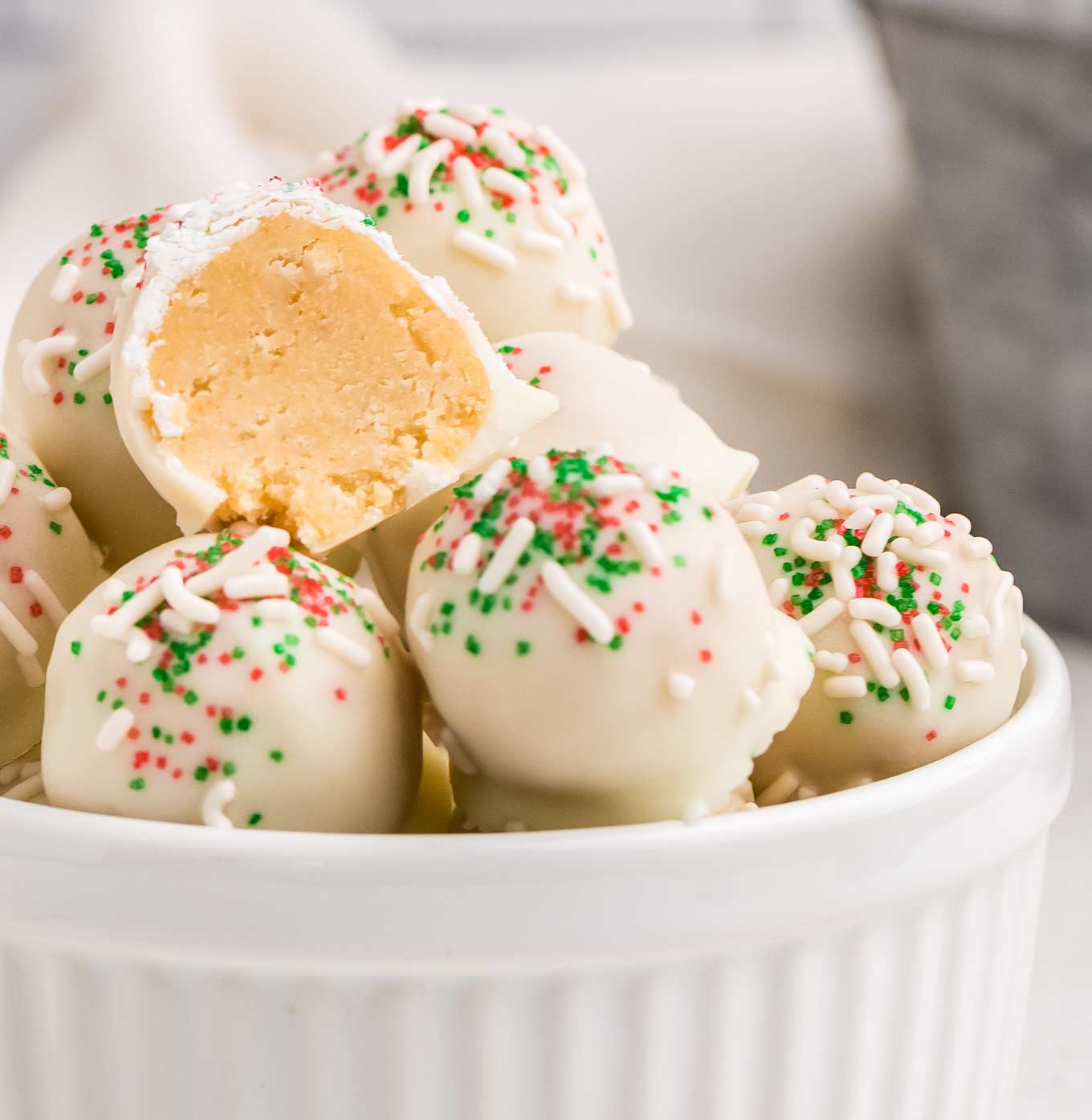 Sugar Cookie Truffles (no bake - 3 ingredients!) - The Chunky Chef