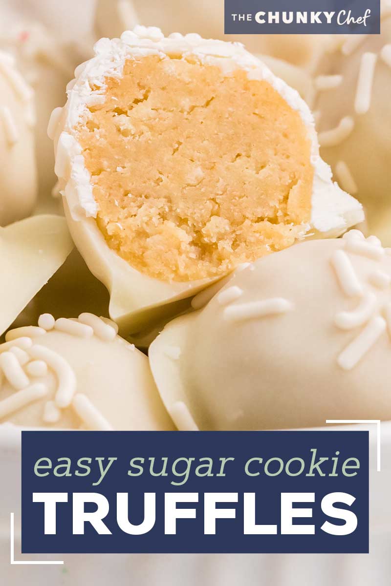 Sugar Cookie Truffles (no bake - 3 ingredients!) - The Chunky Chef