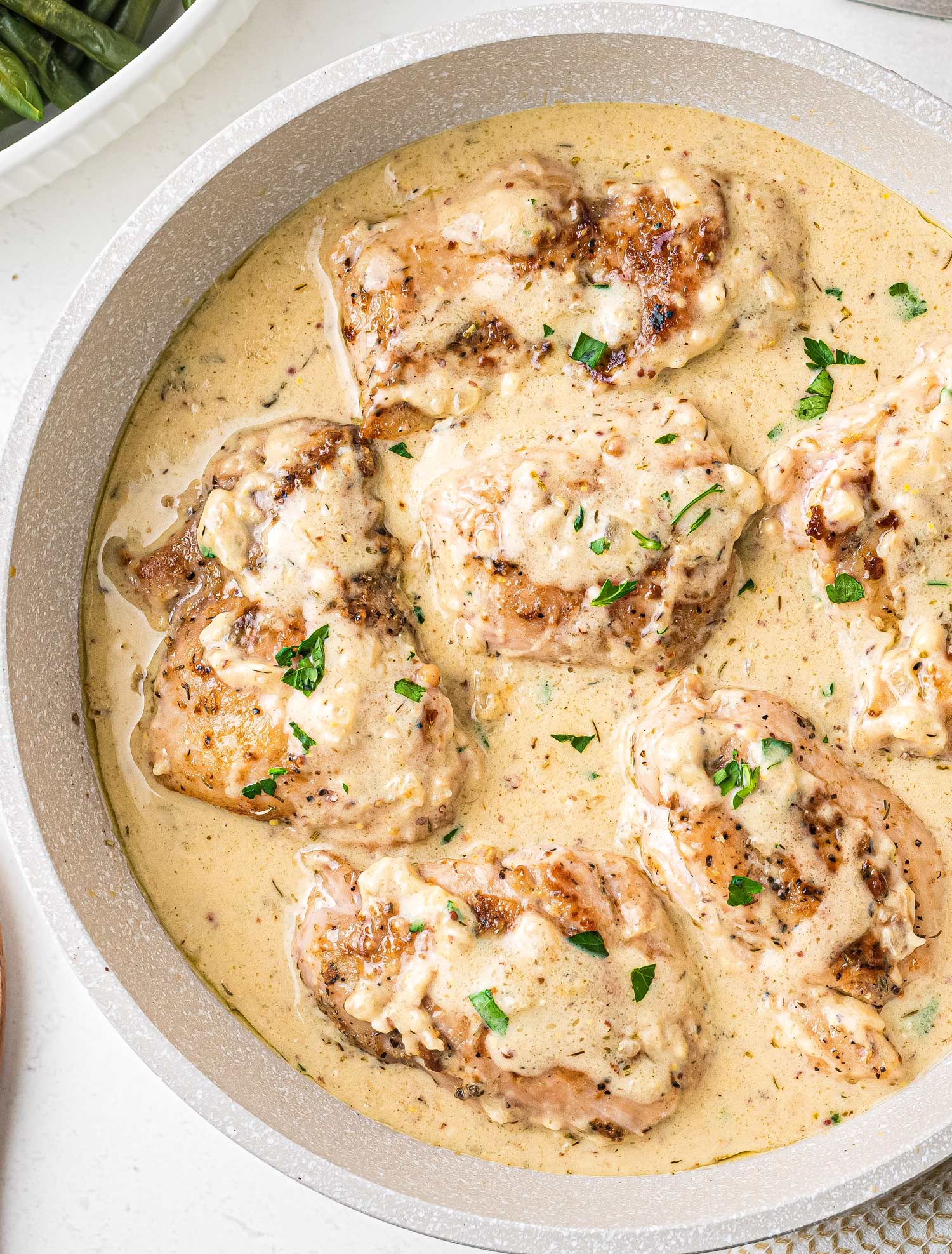 Chicken Thighs With Creamy Mustard Sauce - The Chunky Chef