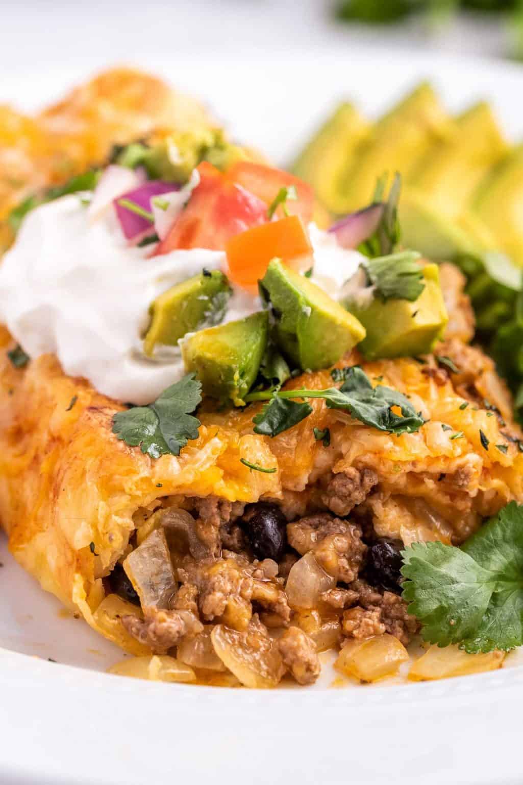 Ground Beef Enchiladas (freezer friendly!) The Chunky Chef