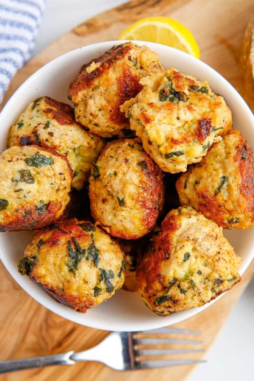 Spinach and Feta Turkey Meatballs - The Chunky Chef