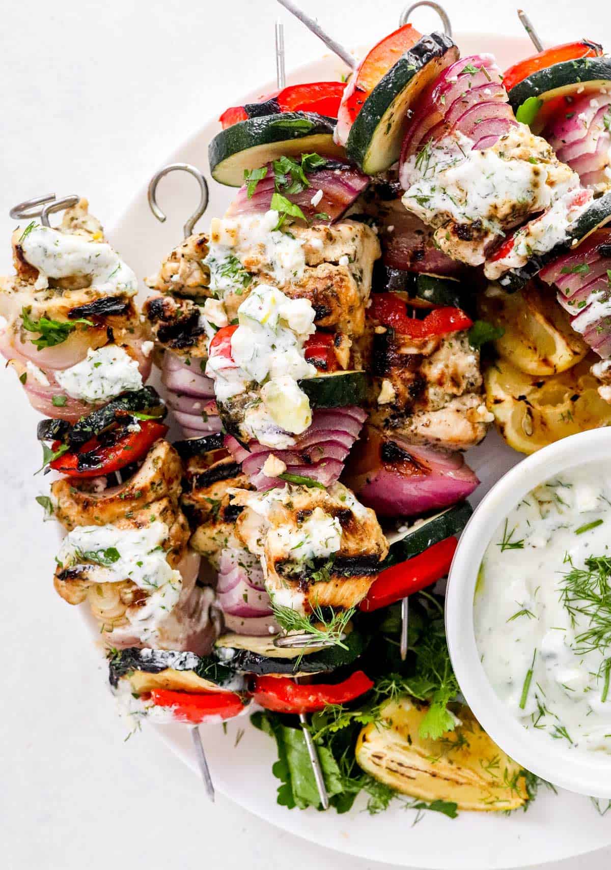 Greek-Style Chicken Kebabs (Chicken Souvlaki) - The Chunky Chef