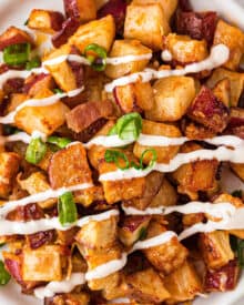 Cheesy Buffalo Roasted Potatoes