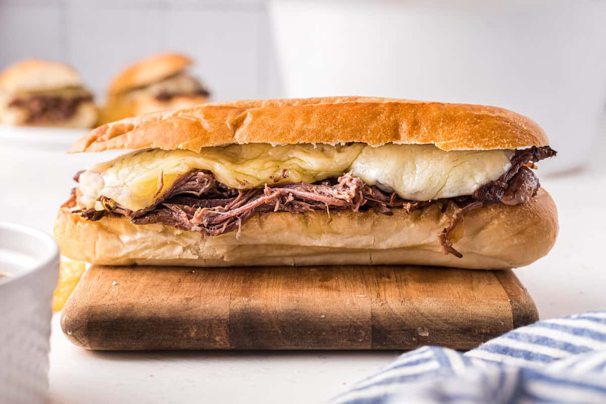 Slow Cooker French Dip Sandwiches - The Chunky Chef