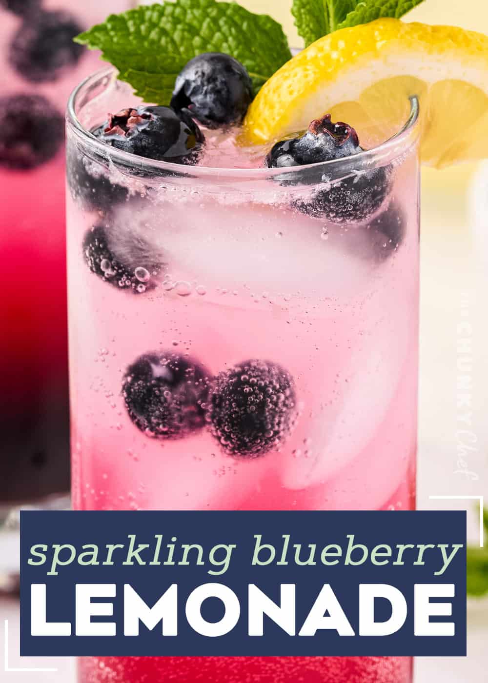 Sparkling Blueberry Lemonade - The Chunky Chef