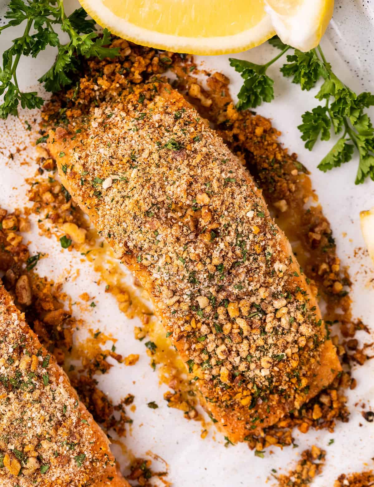 Baked Crusted Dijon Salmon (30 minute meal) - The Chunky Chef