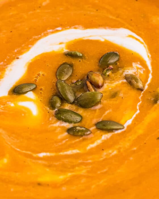 Roasted Butternut Squash and Sweet Potato Soup - The Chunky Chef