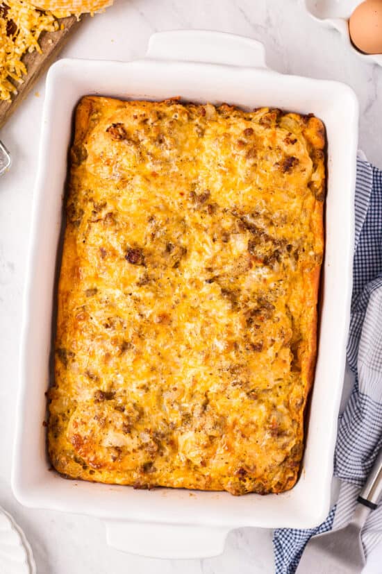 Cheesy Biscuit Breakfast Casserole - The Chunky Chef