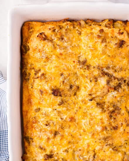 Cheesy Biscuit Breakfast Casserole - The Chunky Chef