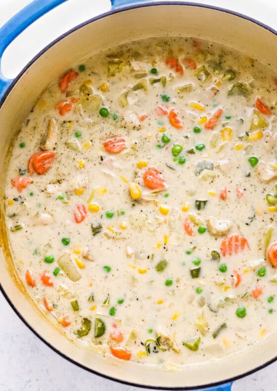 Creamy Chicken Pot Pie Soup - The Chunky Chef