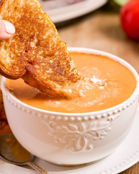 Slow Cooker Creamy Tomato Basil Soup - The Chunky Chef