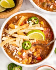 Vegetarian Tortilla Soup (with lentils)