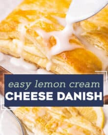 Easy Lemon Cream Cheese Danish - The Chunky Chef