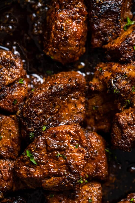 Cajun Garlic Butter Steak Bites - The Chunky Chef