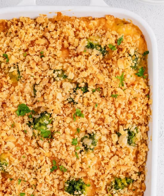 Cheesy Broccoli Rice Casserole (from scratch!) - The Chunky Chef