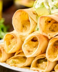 Cheesy Jalapeño Popper Chicken Taquitos