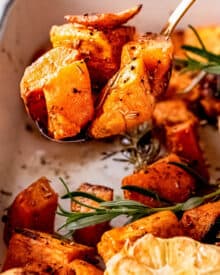 Garlic Roasted Sweet Potatoes