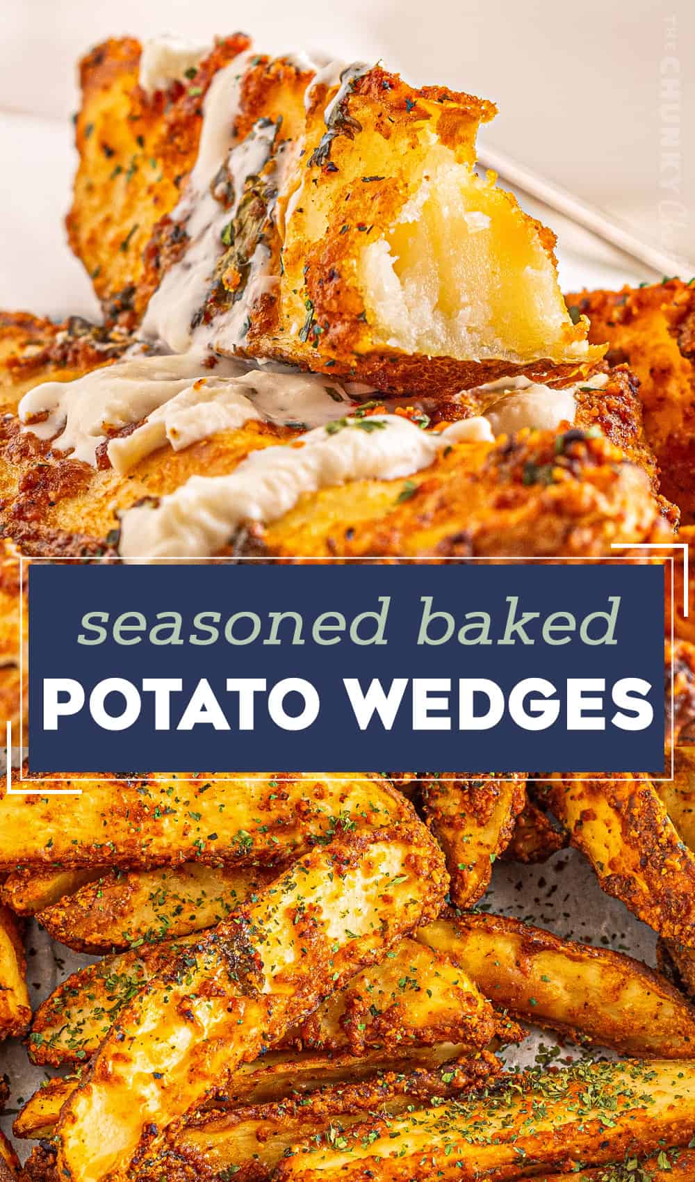 Seasoned Baked Potato Wedges The Chunky Chef