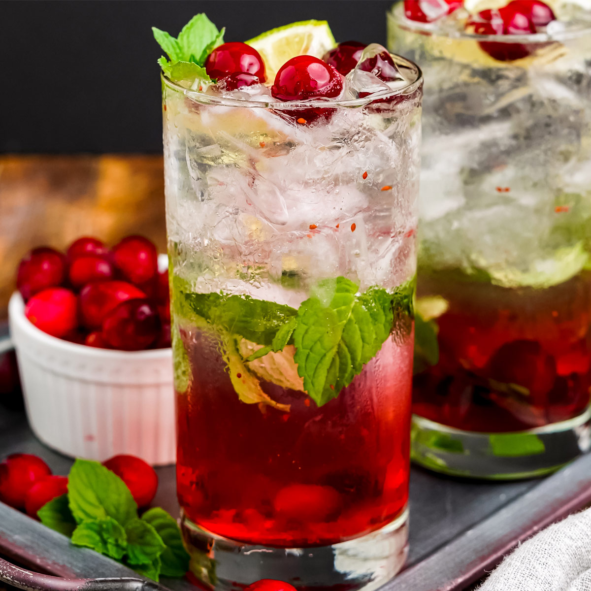 Holiday Cranberry Mojito Recipe - The Chunky Chef