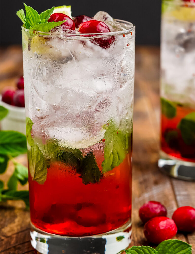 Holiday Cranberry Mojito Recipe - The Chunky Chef