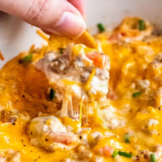 Spicy Sausage Jalapeño Popper Dip - The Chunky Chef