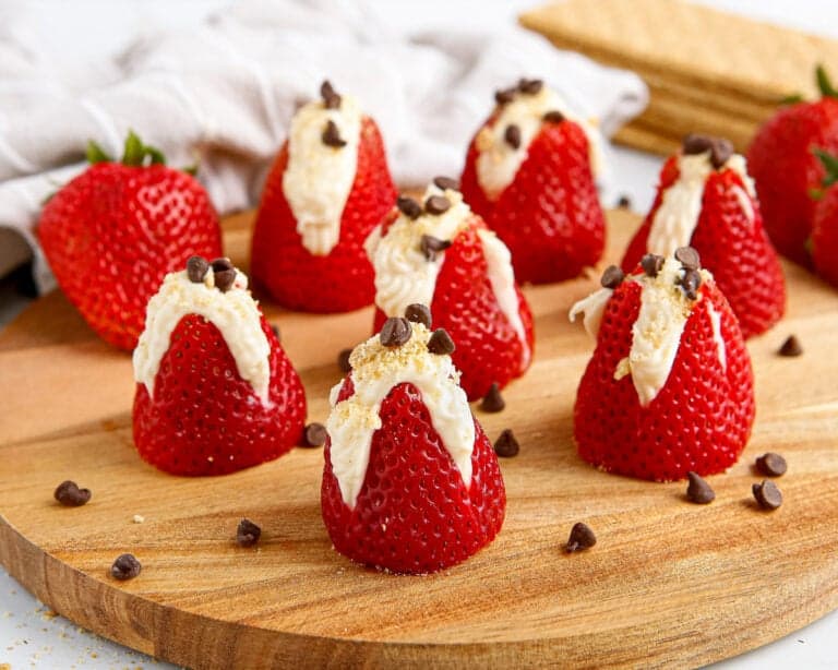 Cheesecake Stuffed Strawberries - The Chunky Chef