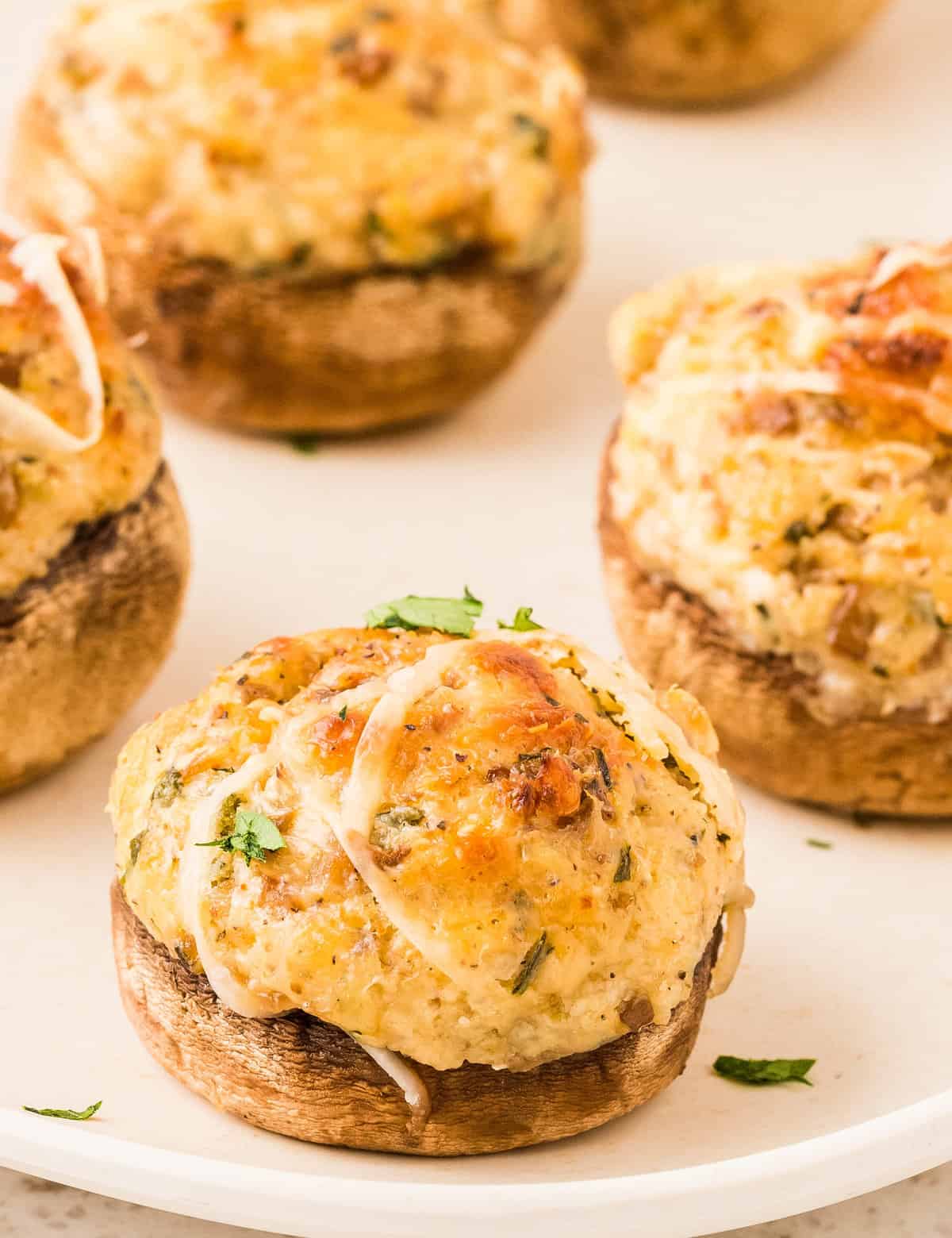 These Cream Cheese Stuffed Mushrooms are the ultimate party appetizer! Stuffed with a creamy vegetarian filling, then baked until deliciously golden, every bite is a flavor explosion. They can even be assembled and prepped ahead of time!