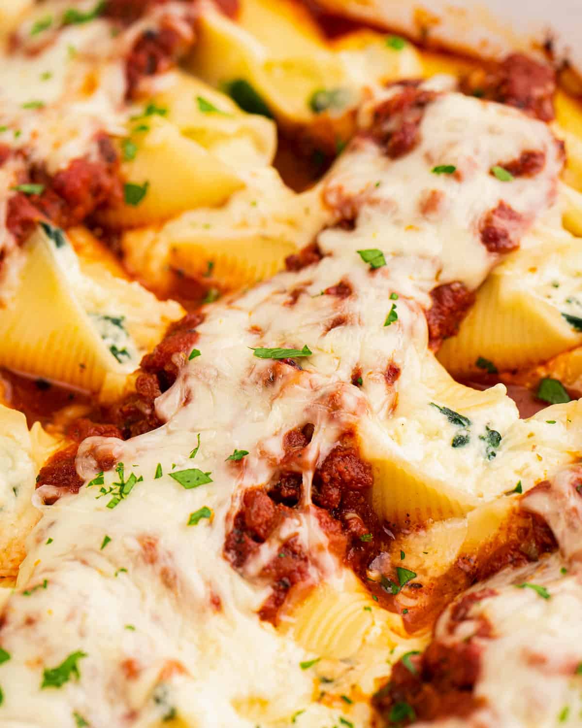 Lasagna Stuffed Shells - The Chunky Chef