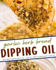 Garlic and Herb Bread Dipping Oil - The Chunky Chef
