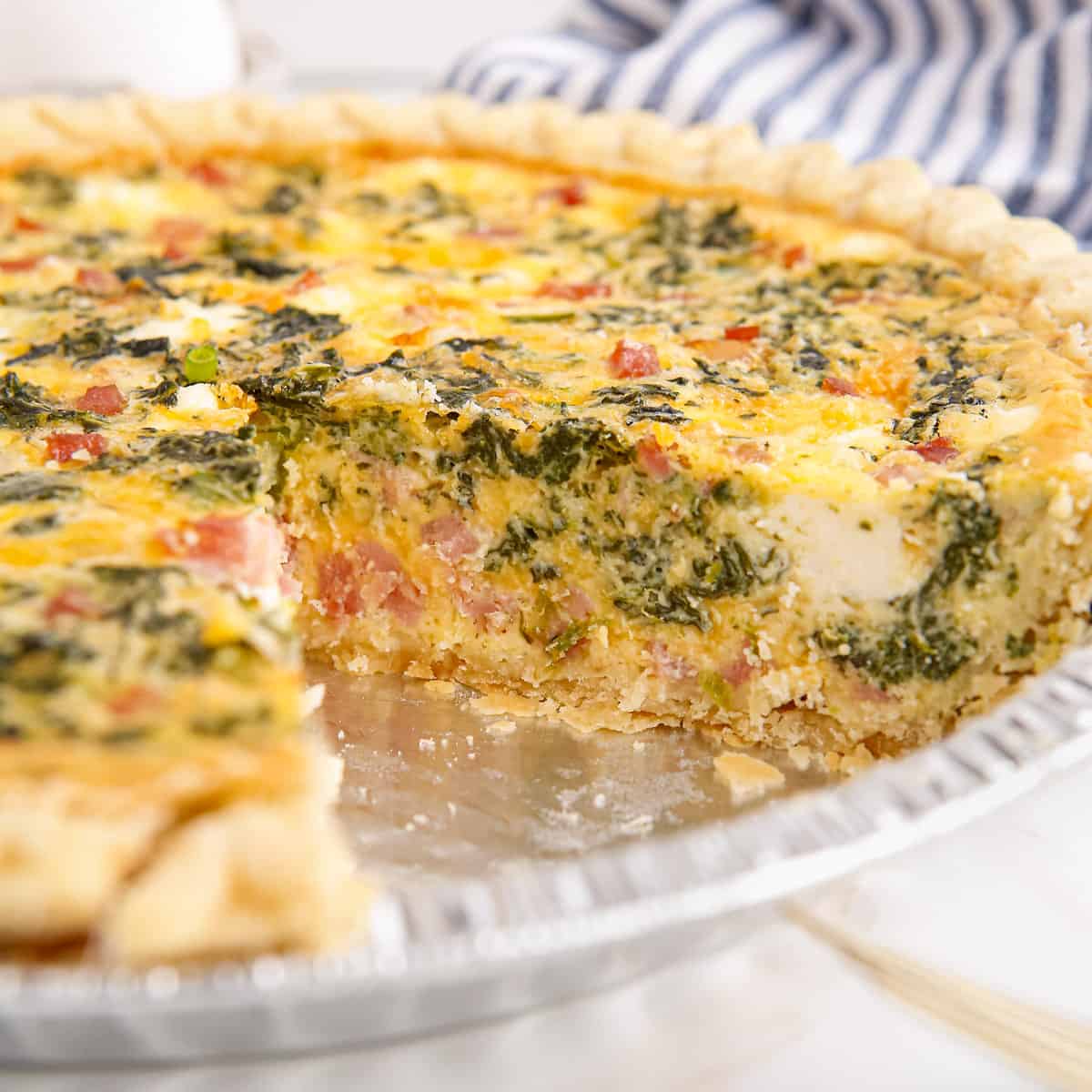 Ham and Cheese Quiche Recipe - The Chunky Chef