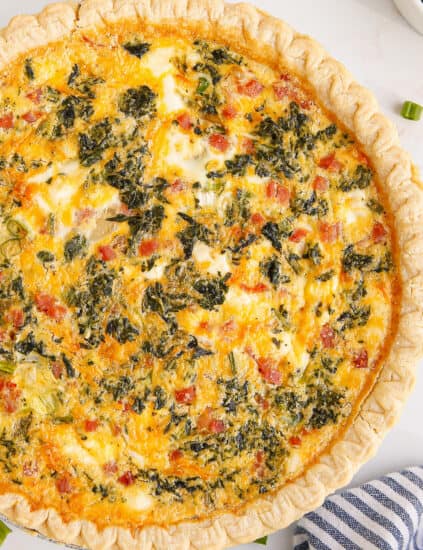 Ham And Cheese Quiche Recipe - The Chunky Chef