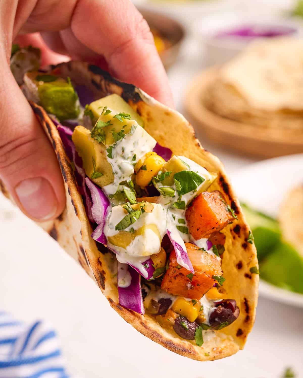 Sweet Potato and Black Bean Tacos - The Chunky Chef