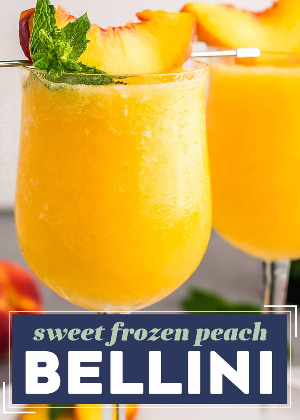 Frozen Peach Bellini - The Chunky Chef