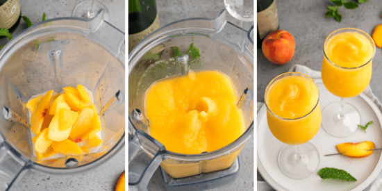 Frozen Peach Bellini - The Chunky Chef