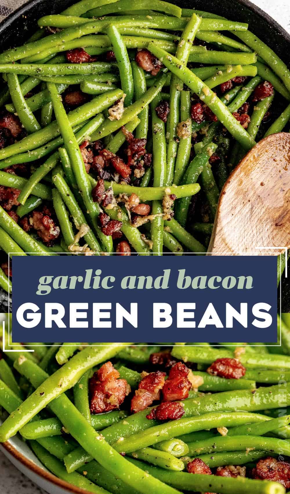 Garlic Green Beans with Bacon - The Chunky Chef