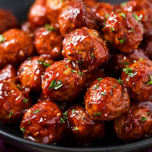 Slow Cooker French Onion Meatballs - The Chunky Chef