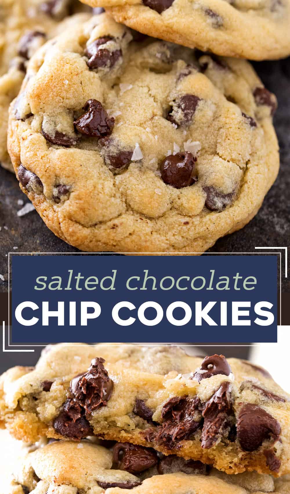 Salted Chocolate Chip Cookies - The Chunky Chef