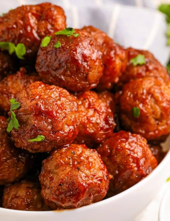 Raspberry Balsamic Crockpot Meatballs - The Chunky Chef