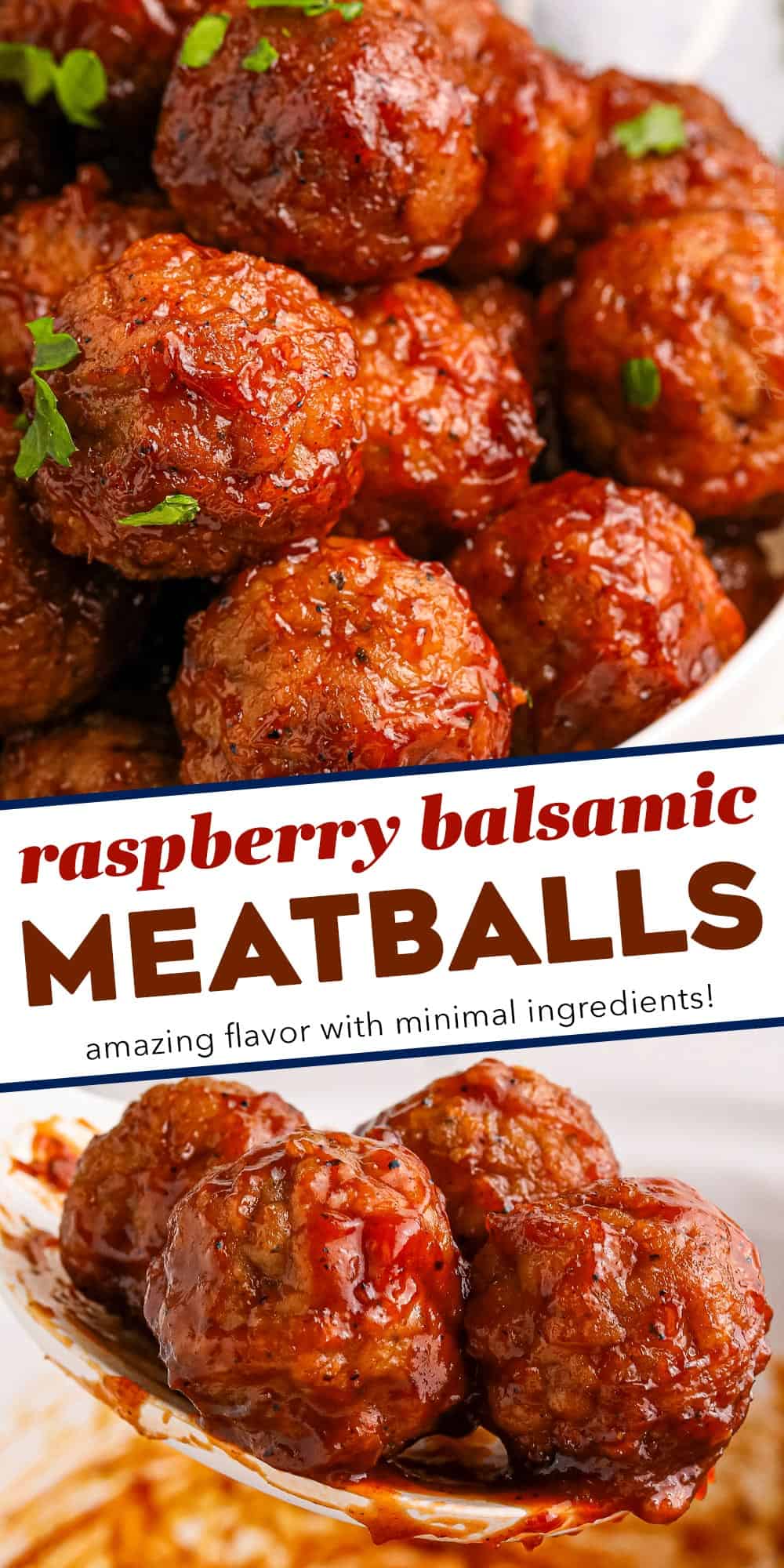 Raspberry Balsamic Crockpot Meatballs - The Chunky Chef