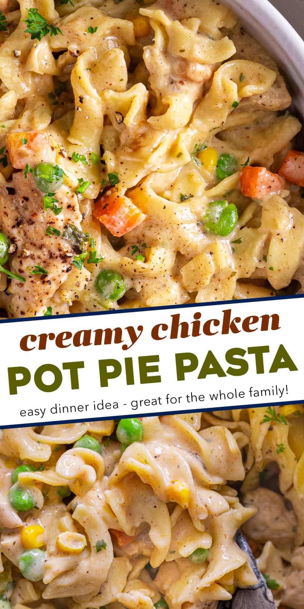 Creamy Chicken Pot Pie Pasta - The Chunky Chef