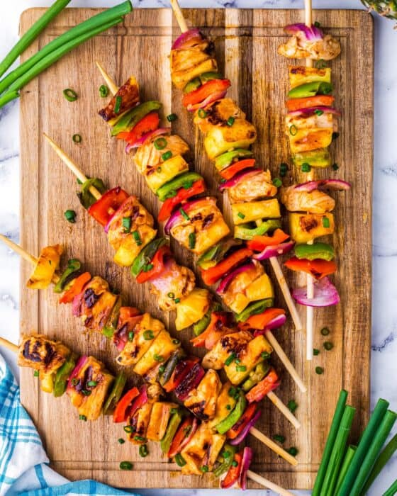 Grilled Hawaiian-Style Chicken Skewers - The Chunky Chef