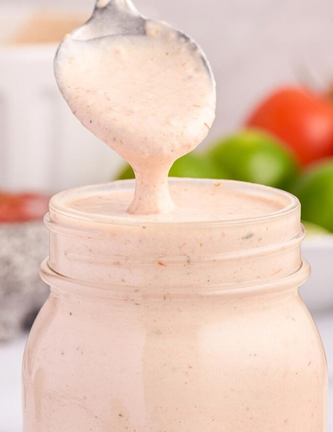 This bold and flavorful salsa ranch is made using minimal ingredients, most of which you probably already have in your pantry and refrigerator. You’ll want to dip and drizzle this sauce on absolutely everything... salads, chips, tacos, and more!