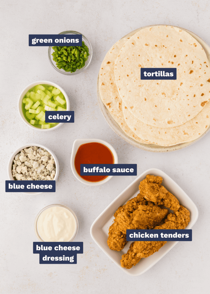 ingredients needed to make buffalo chicken tacos