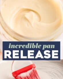 This simple and absolutely incredible pan release (aka cake goop) is made with just 3 ingredients, in 5 minutes or less, and is super affordable and budget friendly! Your cakes and baked goods will easily come out of their pans, each and every time! No need to buy baking spray ever again.